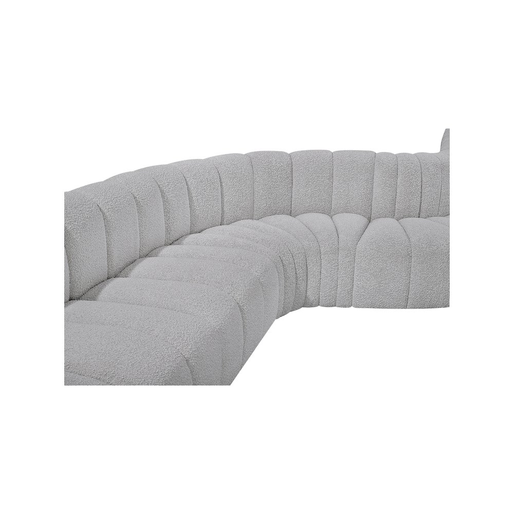 Arc Grey Boucle Fabric Modular Sofa. Picture 8