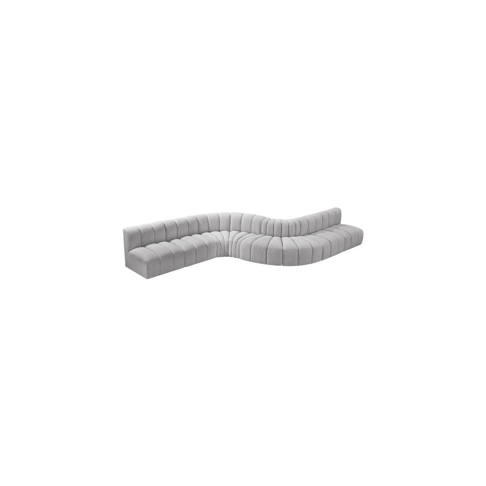 Arc Grey Boucle Fabric Modular Sofa. Picture 4