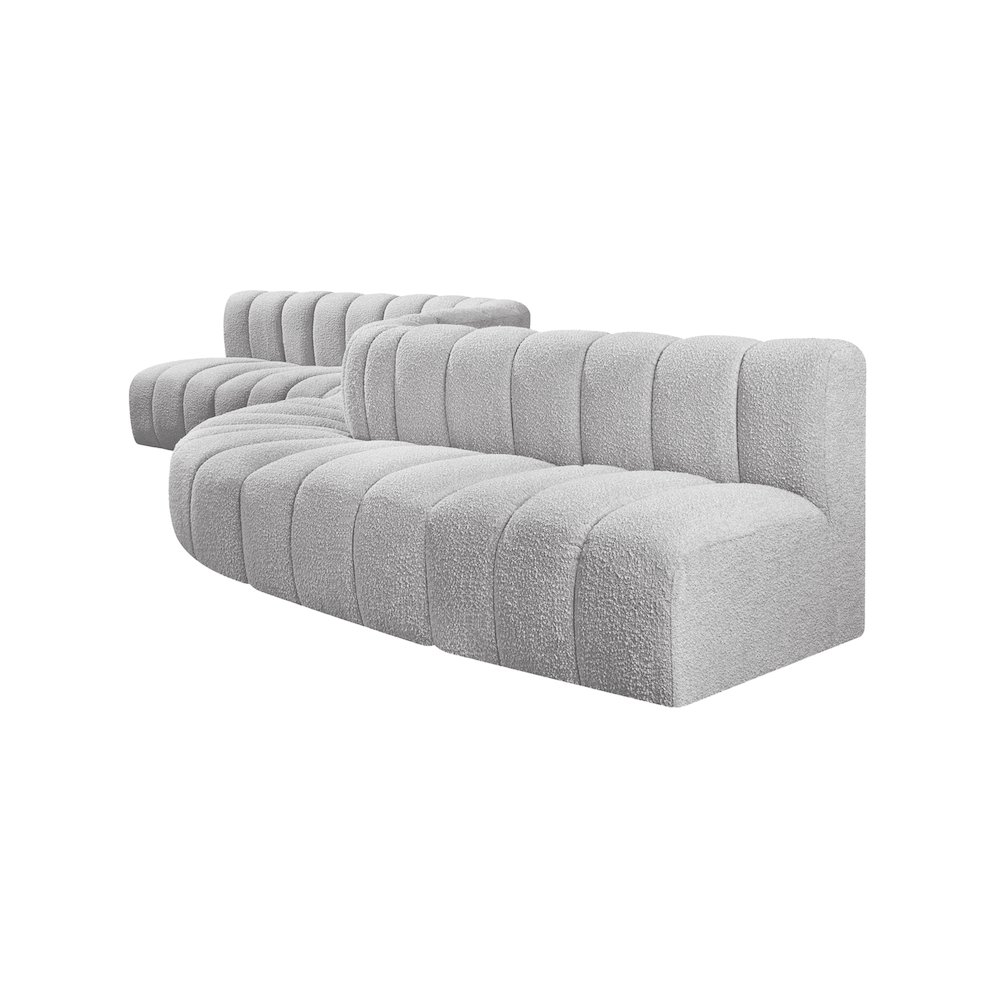 Arc Grey Boucle Fabric Modular Sofa. Picture 5