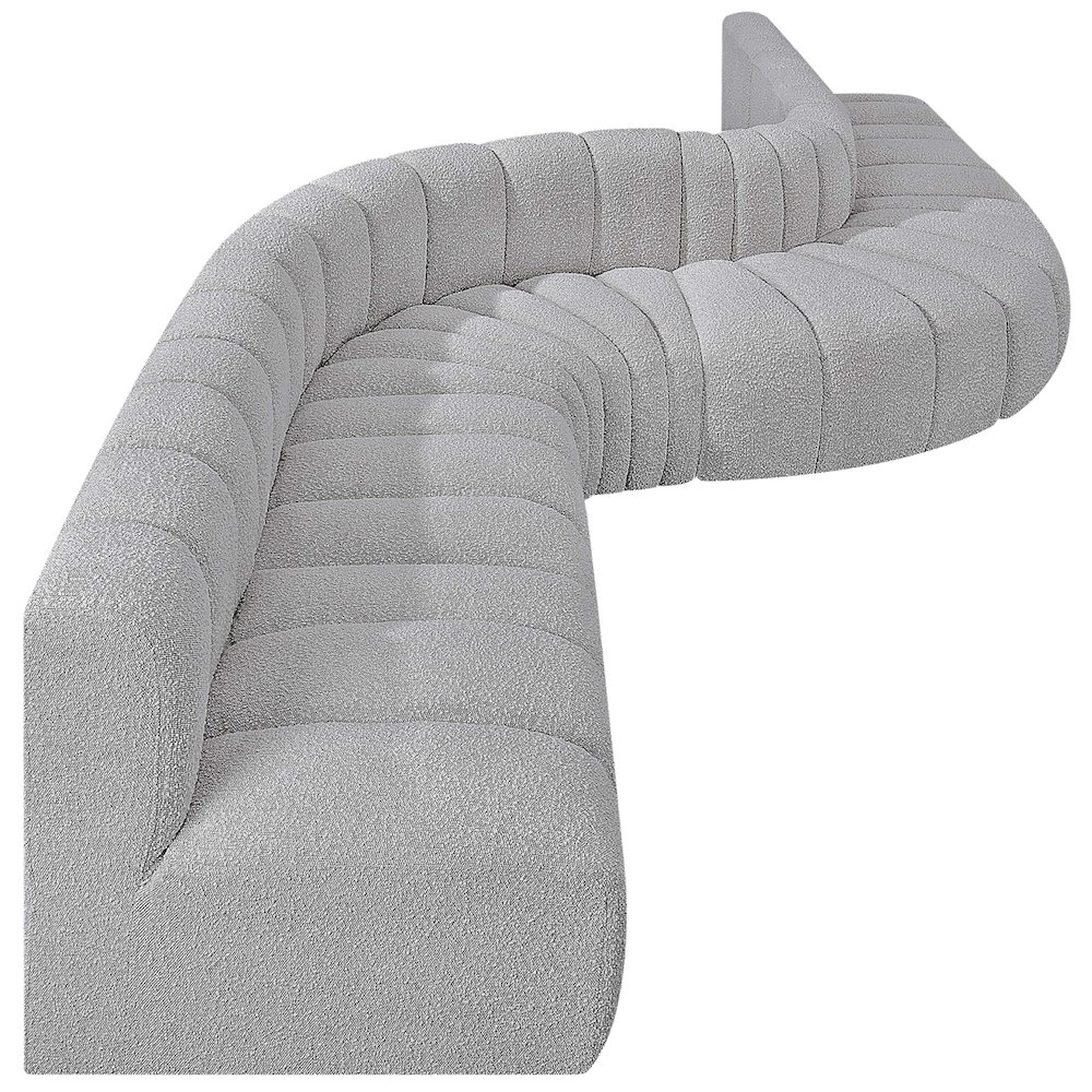 Arc Grey Boucle Fabric Modular Sofa. Picture 6