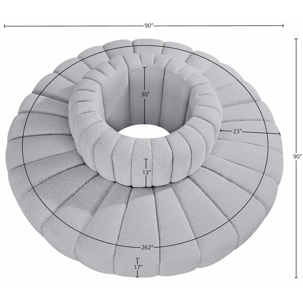 Arc Grey Boucle Fabric Modular Sofa. Picture 6