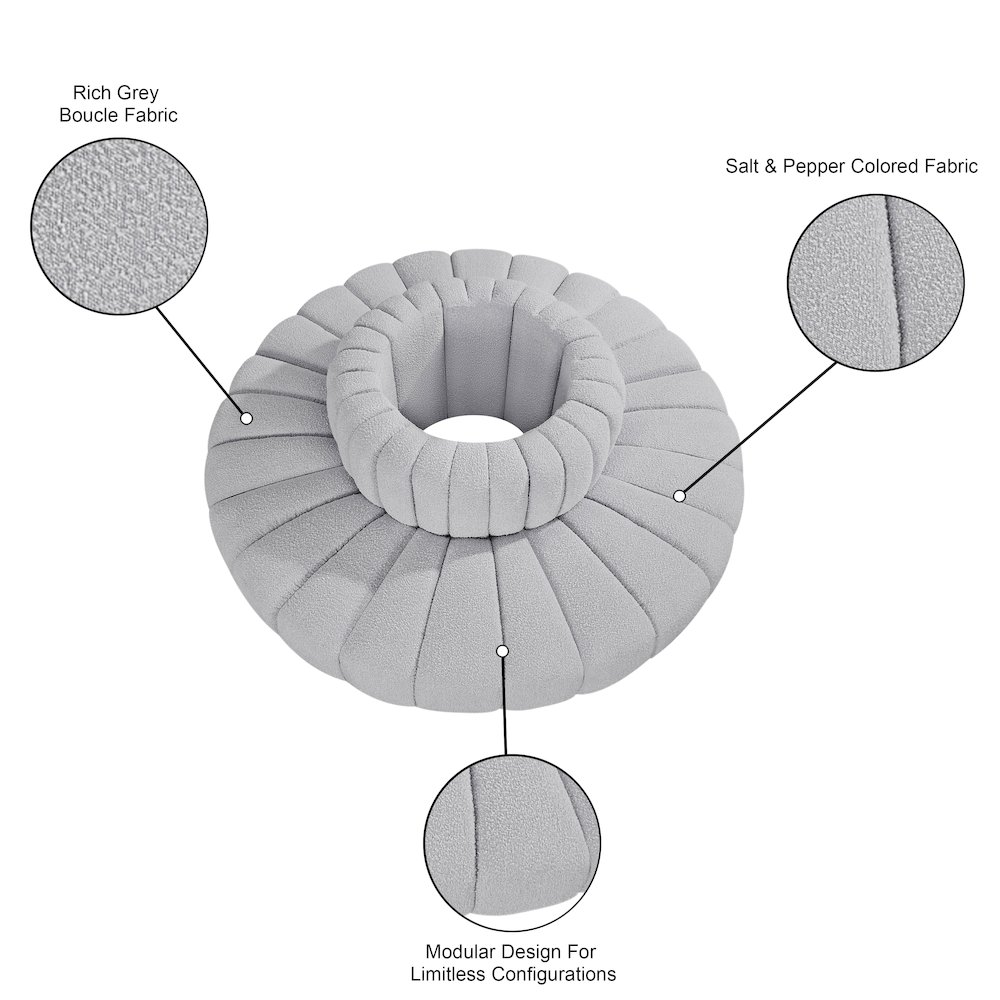 Arc Grey Boucle Fabric Modular Sofa. Picture 7