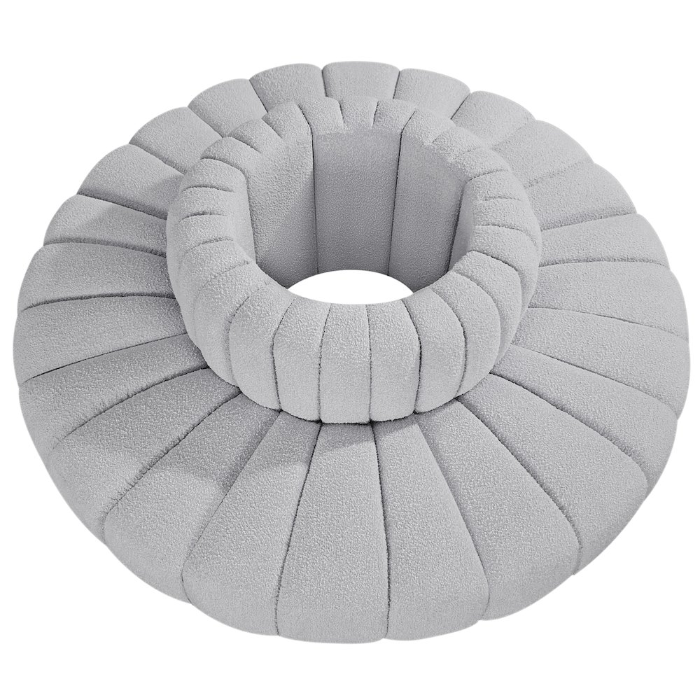 Arc Grey Boucle Fabric Modular Sofa. Picture 3