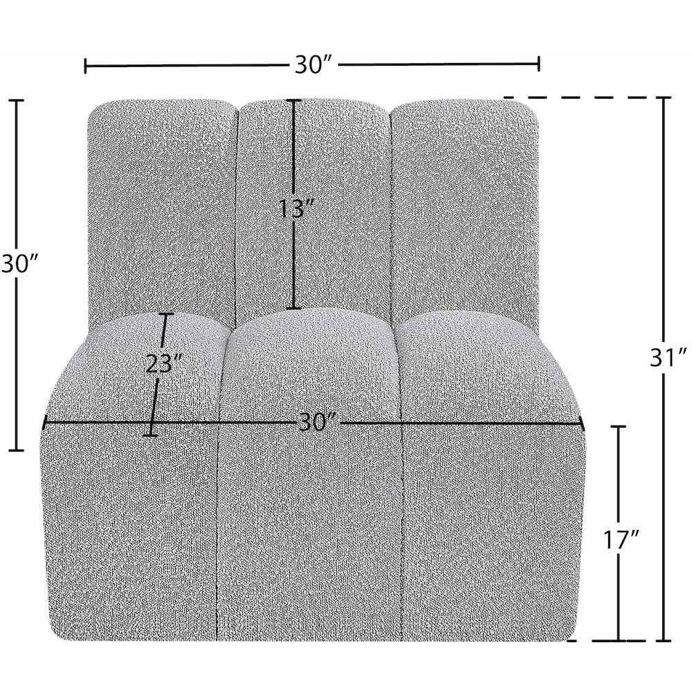 Arc Grey Boucle Fabric Straight Chair. Picture 7