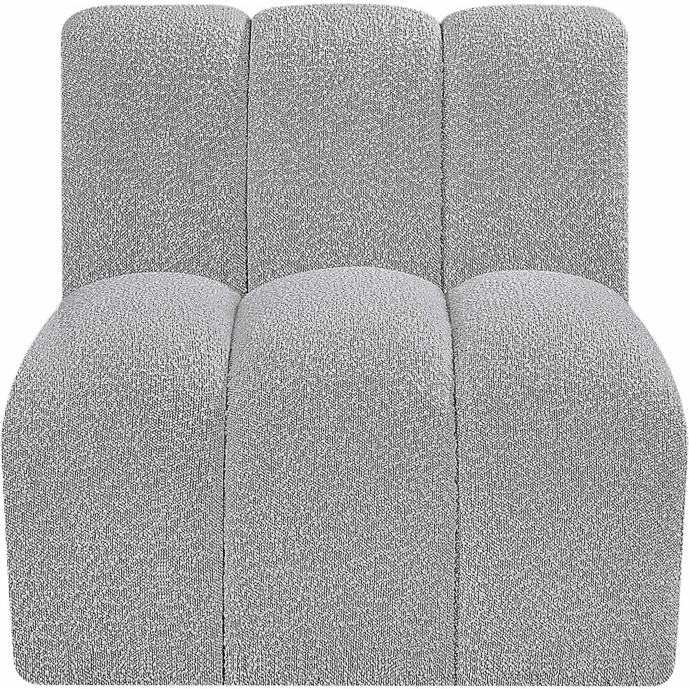 Arc Grey Boucle Fabric Straight Chair. Picture 4