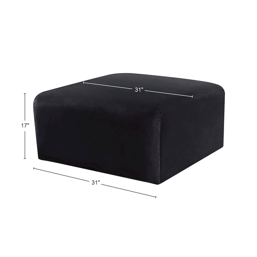 Arc Black Velvet Ottoman. Picture 7