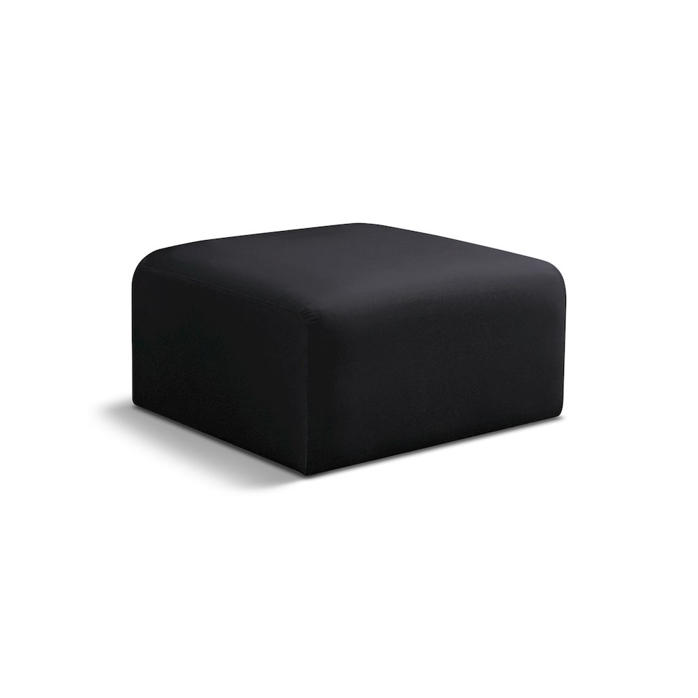 Arc Black Velvet Ottoman. Picture 1