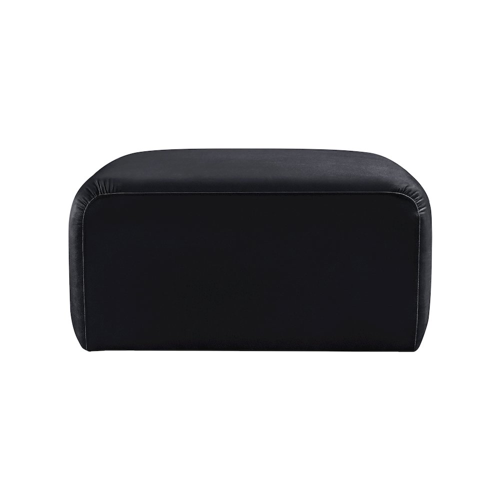 Arc Black Velvet Ottoman. Picture 3