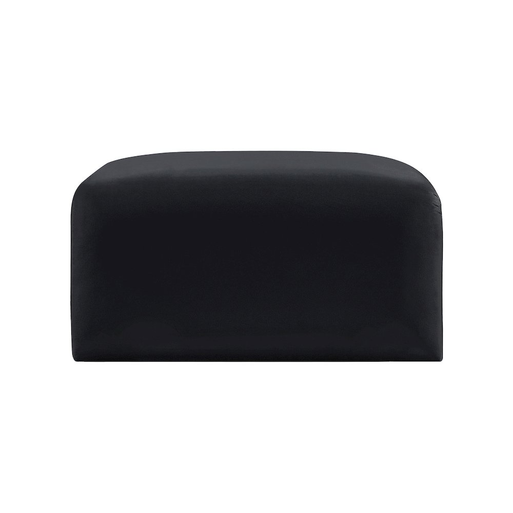 Arc Black Velvet Ottoman. Picture 4