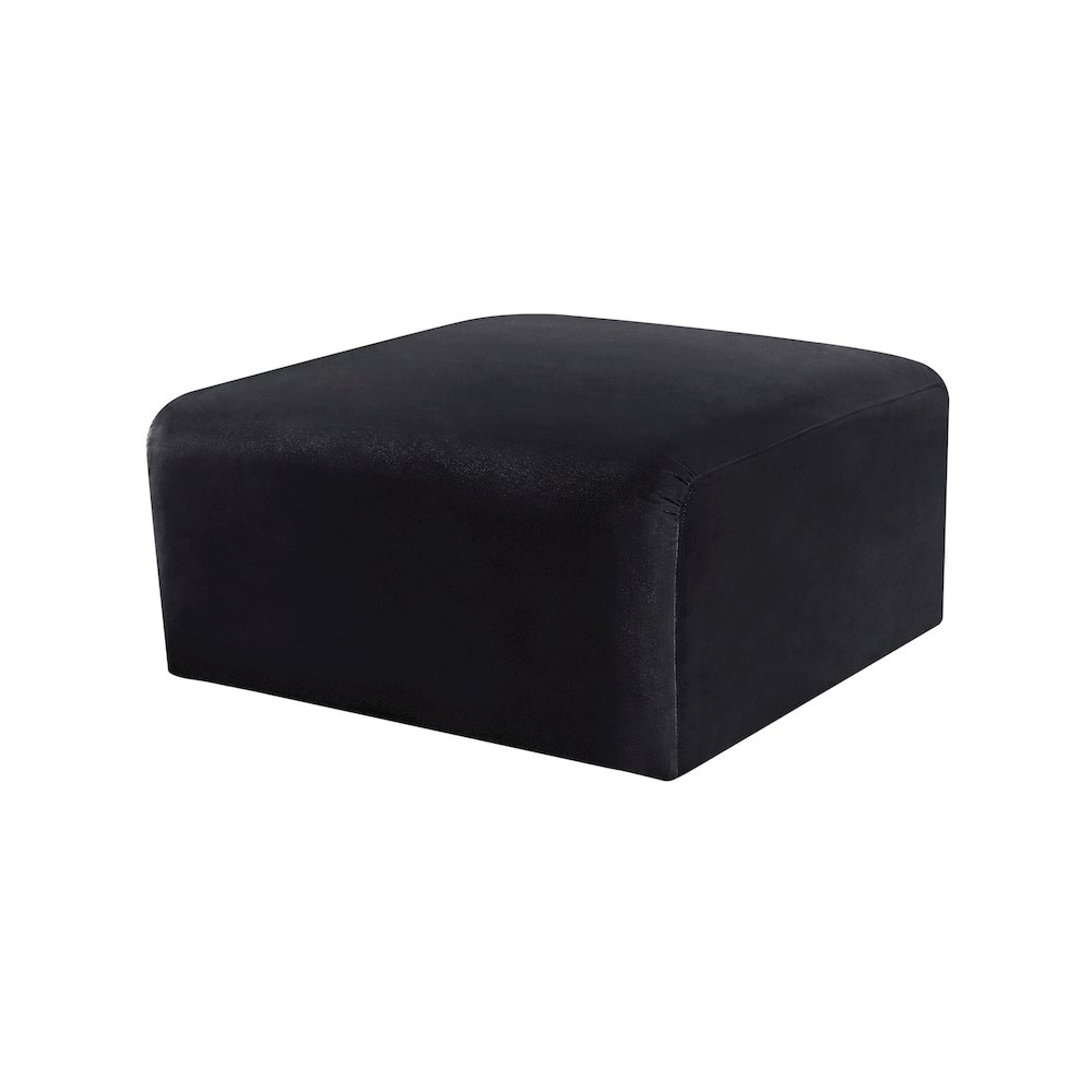 Arc Black Velvet Ottoman. Picture 5