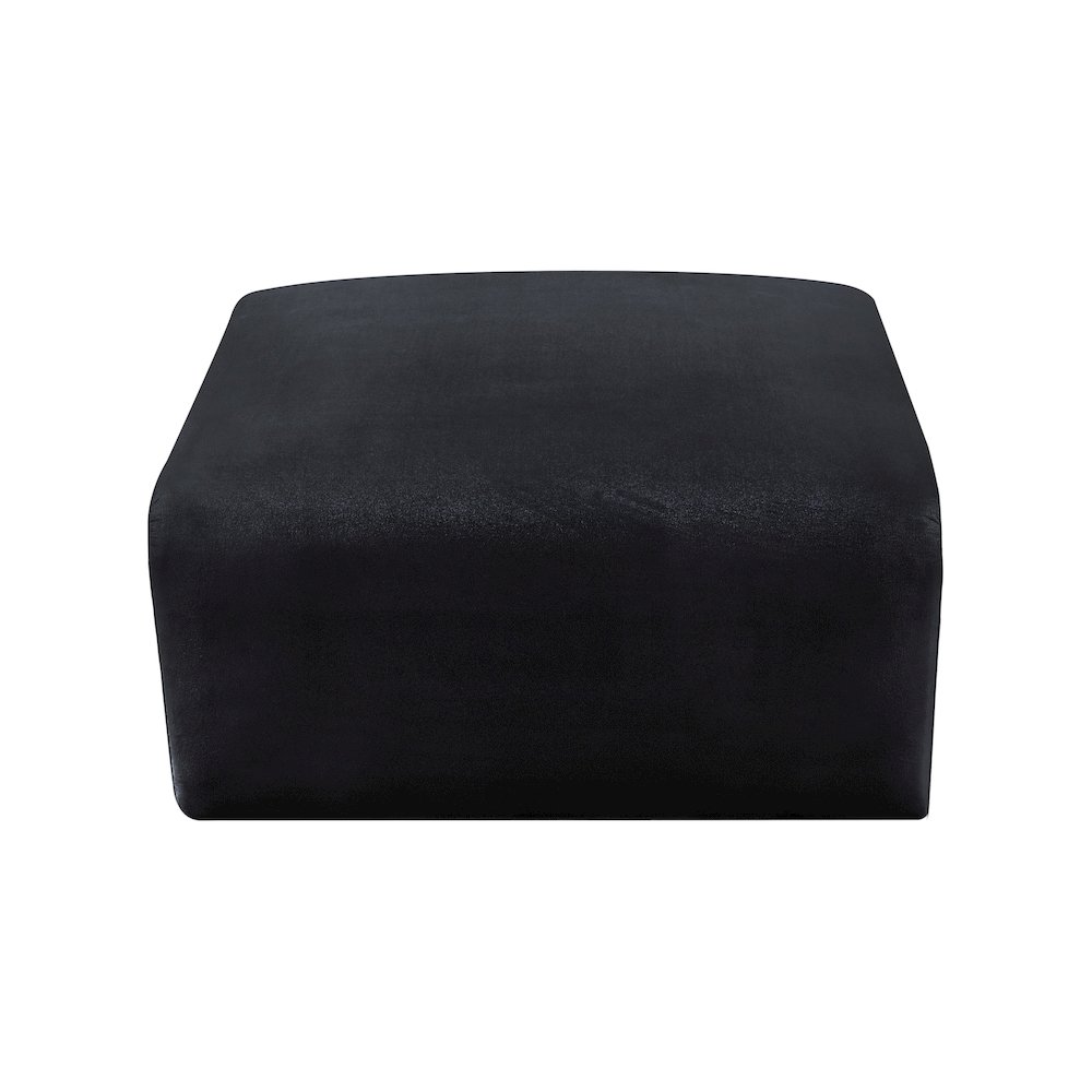 Arc Black Velvet Ottoman. Picture 6