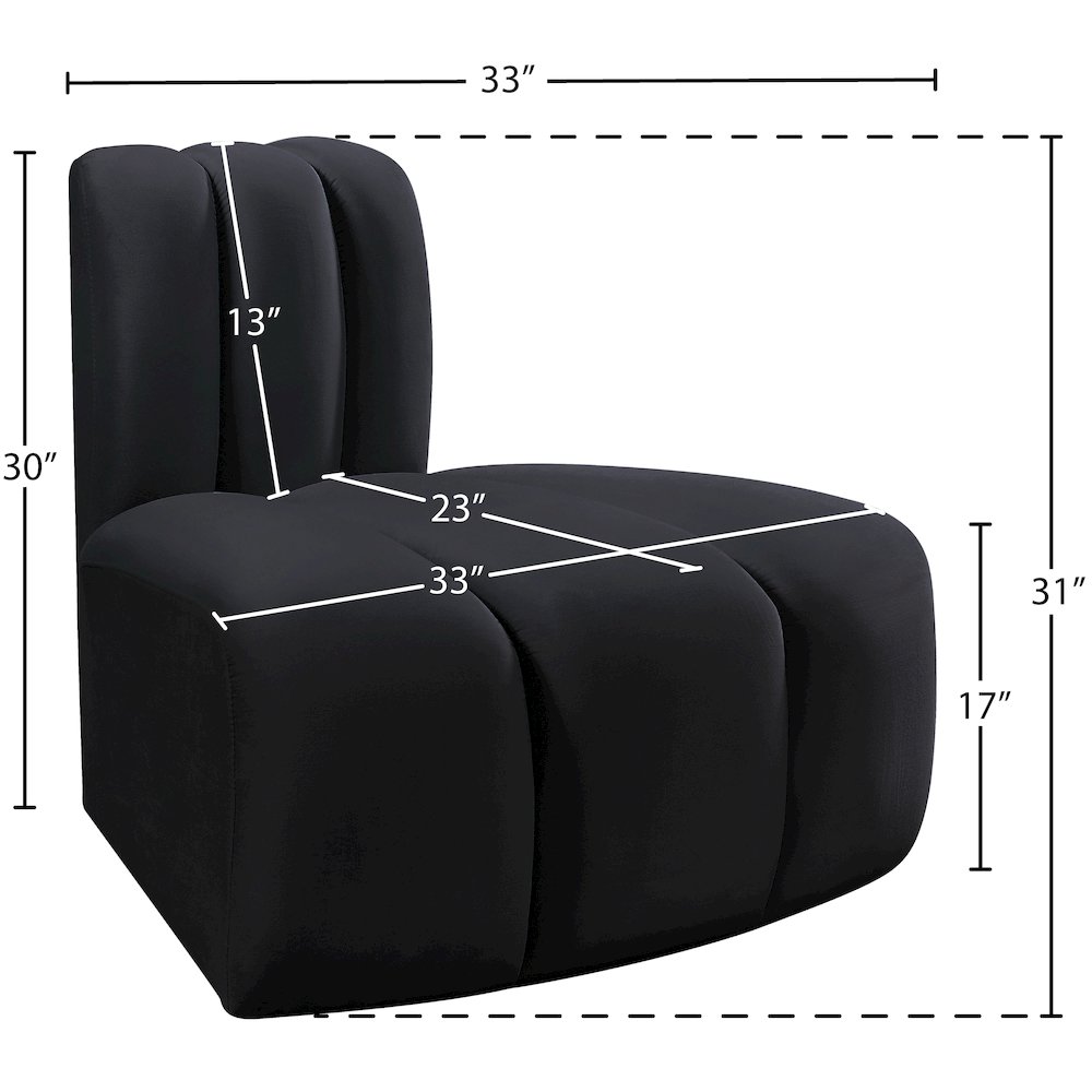 Arc Black Velvet Reverse Corner. Picture 8