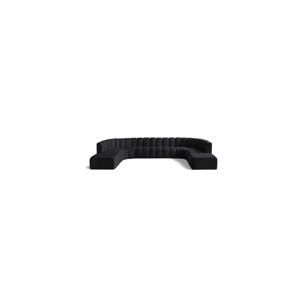 Arc Black Velvet Modular Sofa. Picture 1