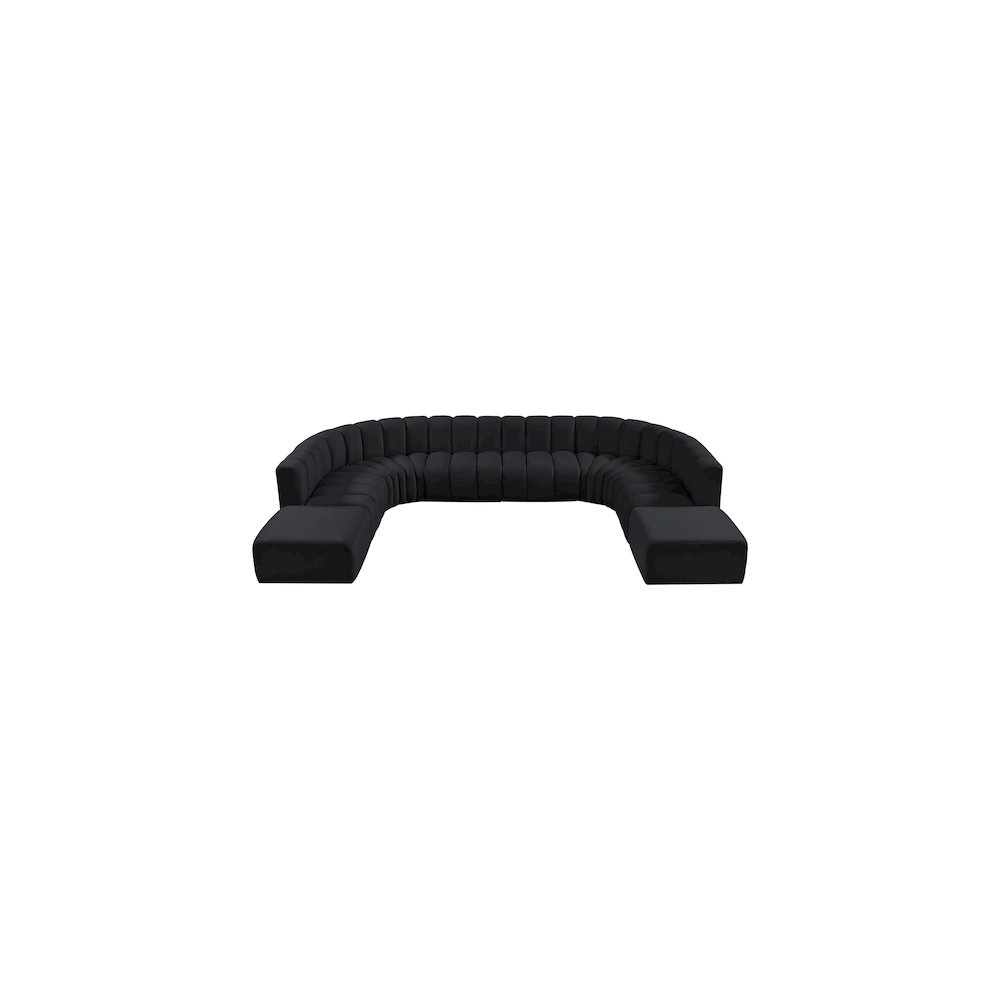 Arc Black Velvet Modular Sofa. Picture 4