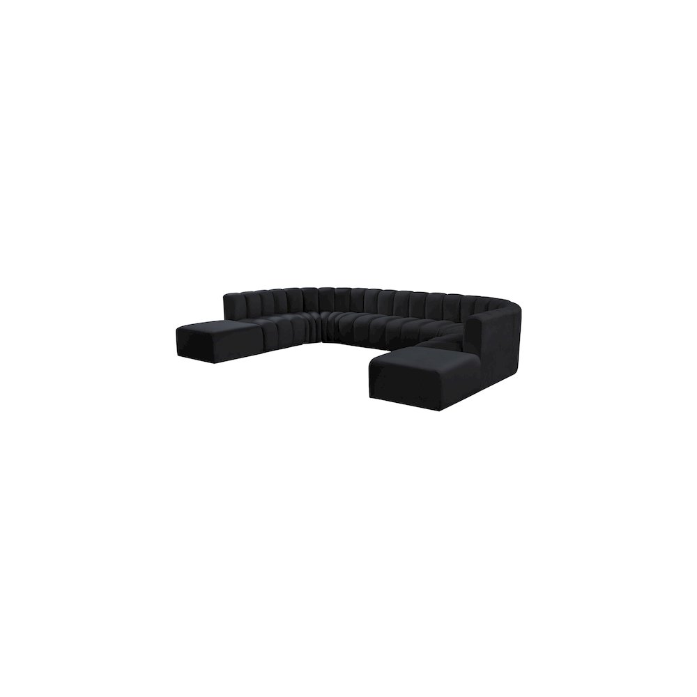 Arc Black Velvet Modular Sofa. Picture 5
