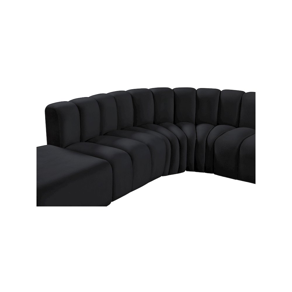 Arc Black Velvet Modular Sofa. Picture 7