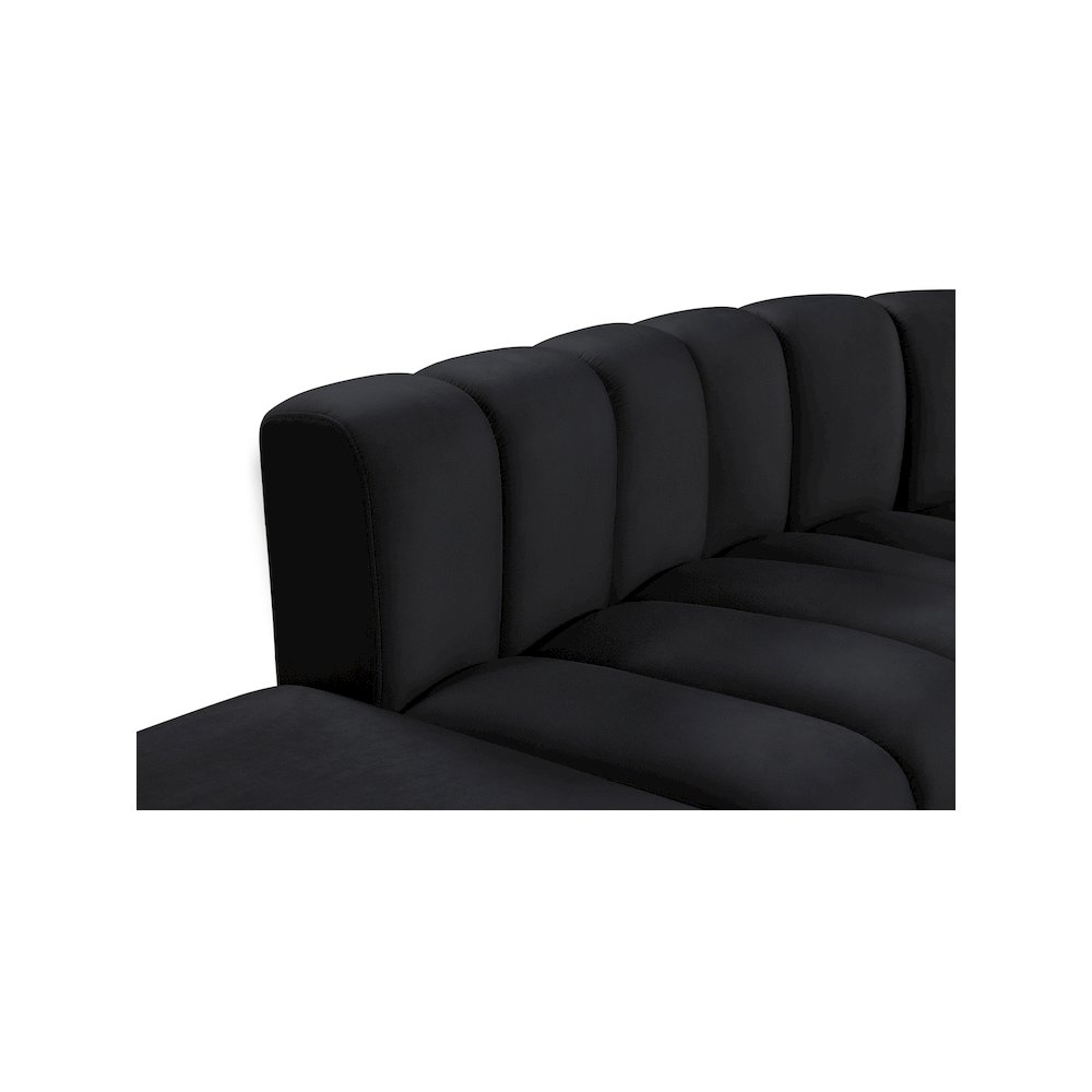Arc Black Velvet Modular Sofa. Picture 9