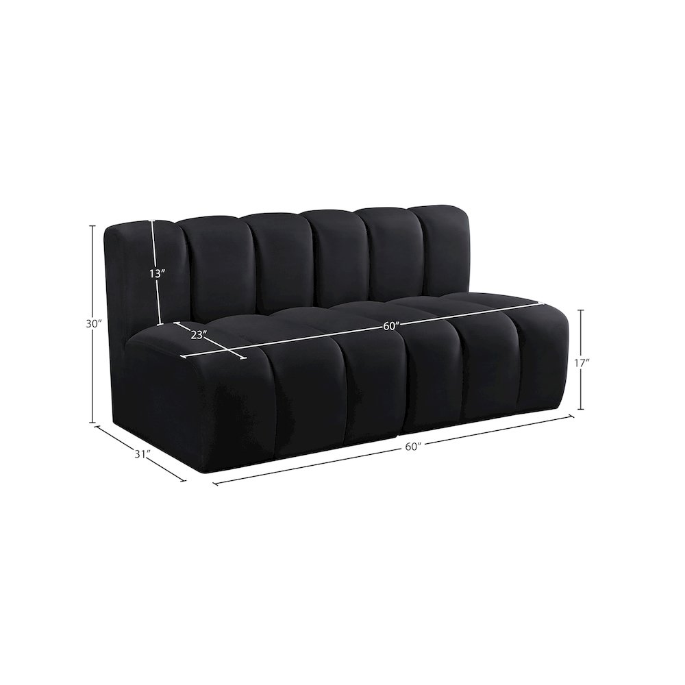 Arc Black Velvet Modular Sofa. Picture 9