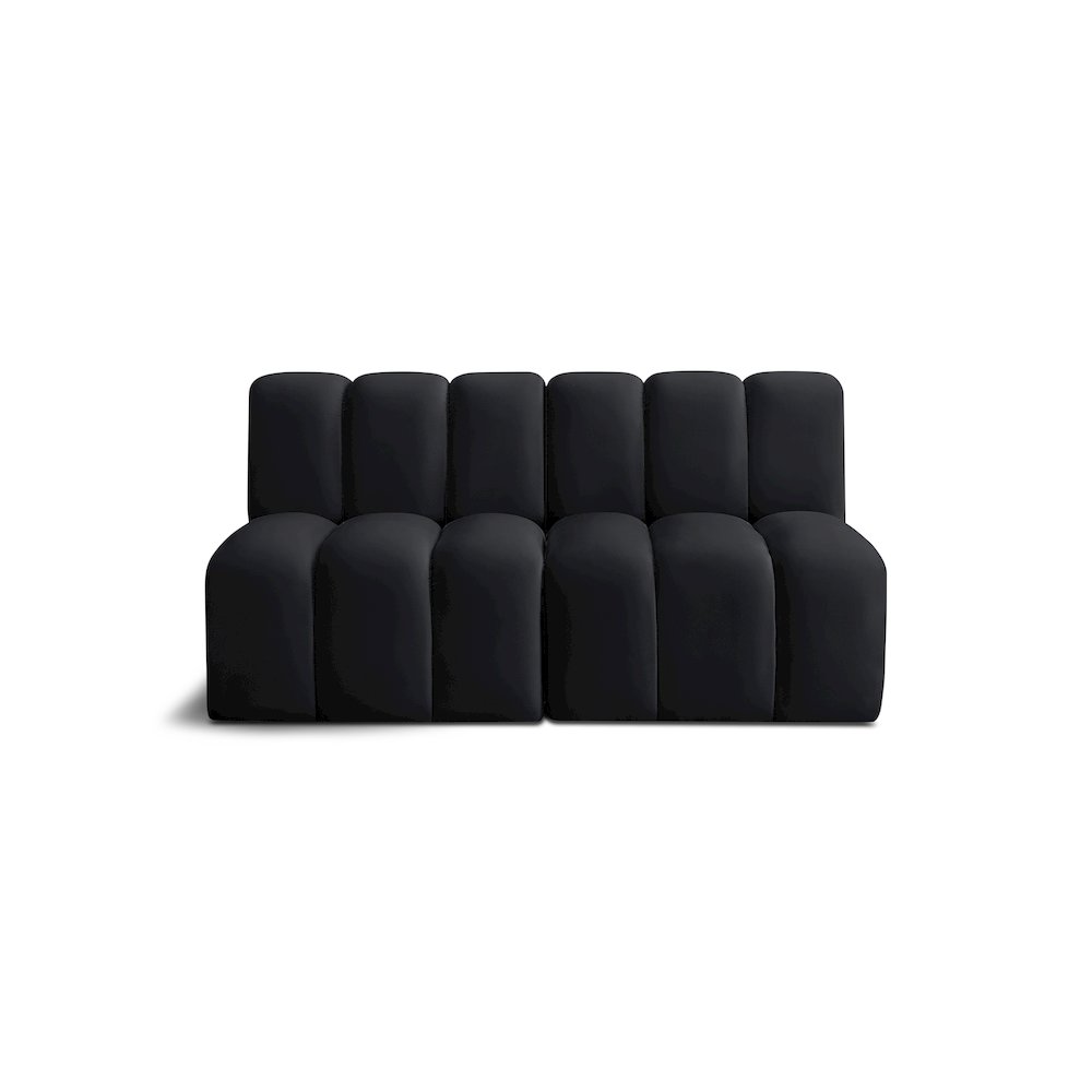 Arc Black Velvet Modular Sofa. Picture 1