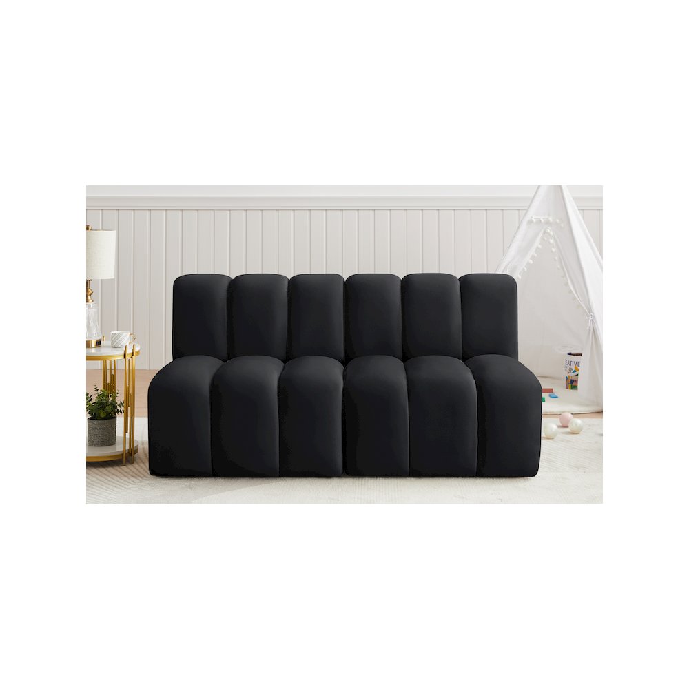 Arc Black Velvet Modular Sofa. Picture 2