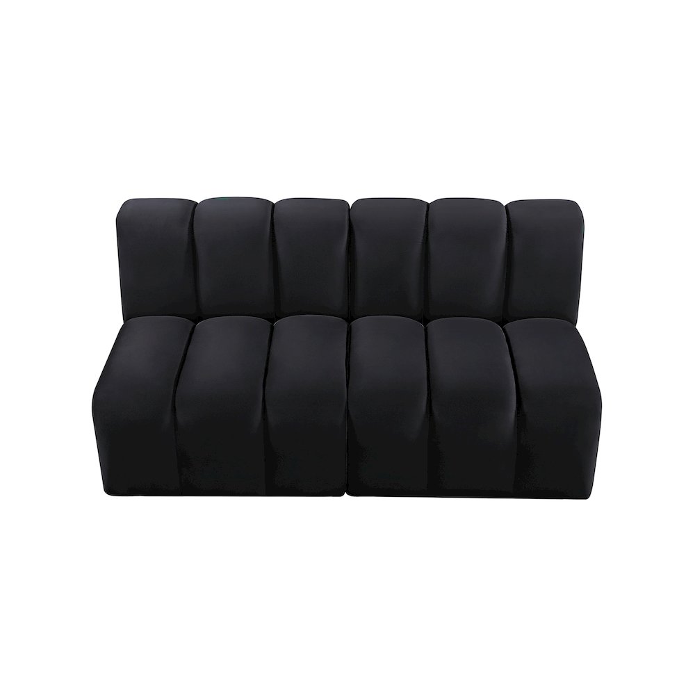 Arc Black Velvet Modular Sofa. Picture 4