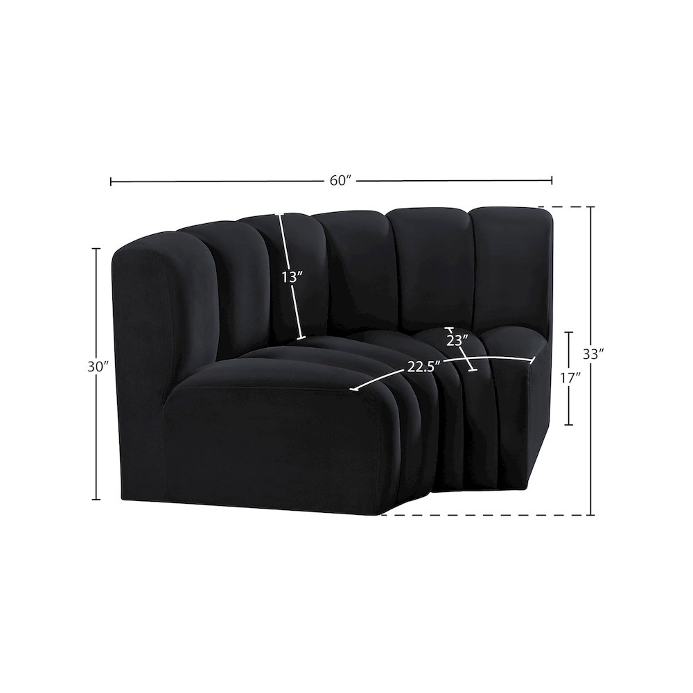 Arc Black Velvet Modular Sofa. Picture 8
