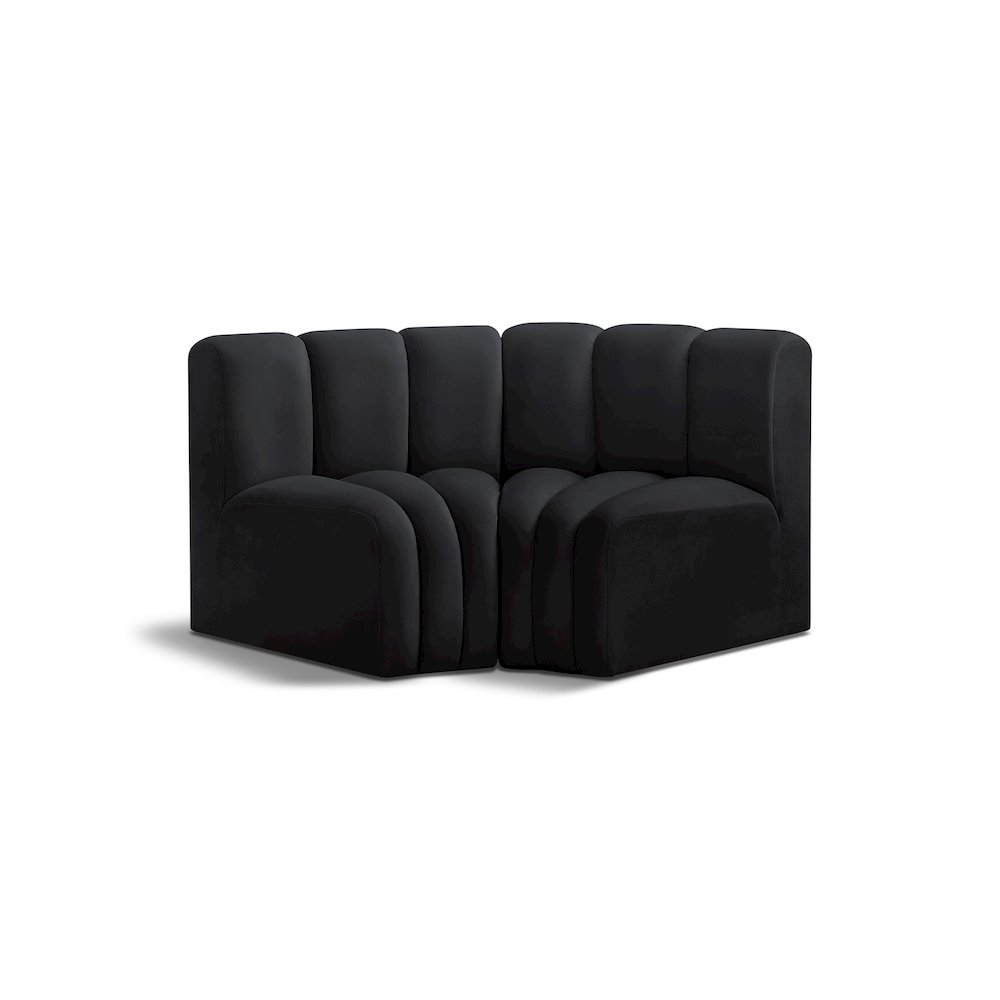 Arc Black Velvet Modular Sofa. Picture 1