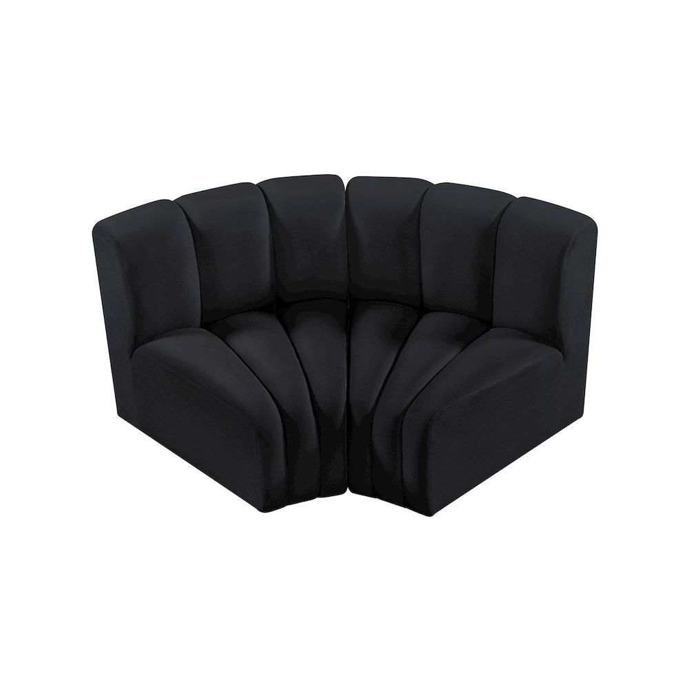 Arc Black Velvet Modular Sofa. Picture 4
