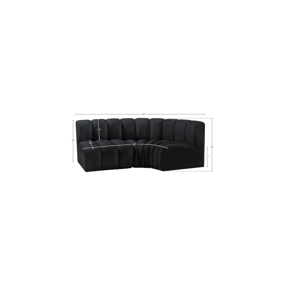 Arc Black Velvet Modular Sofa. Picture 9