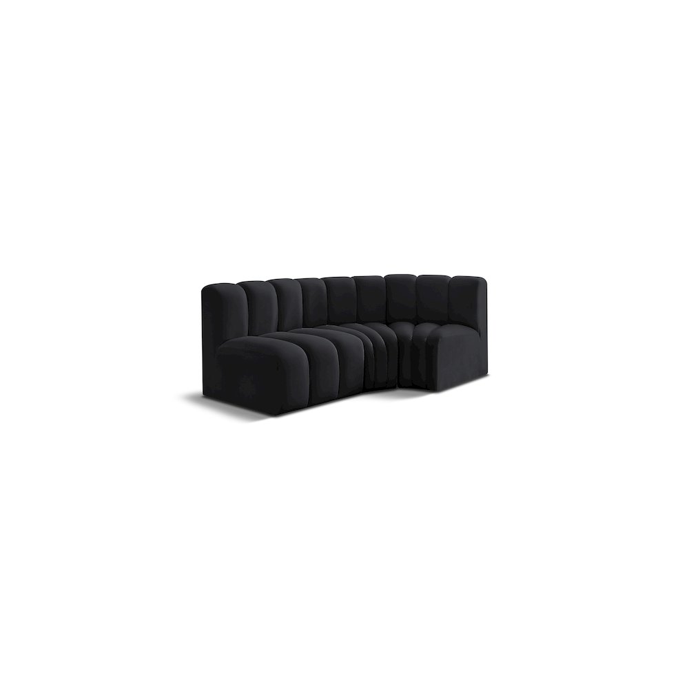 Arc Black Velvet Modular Sofa. Picture 1