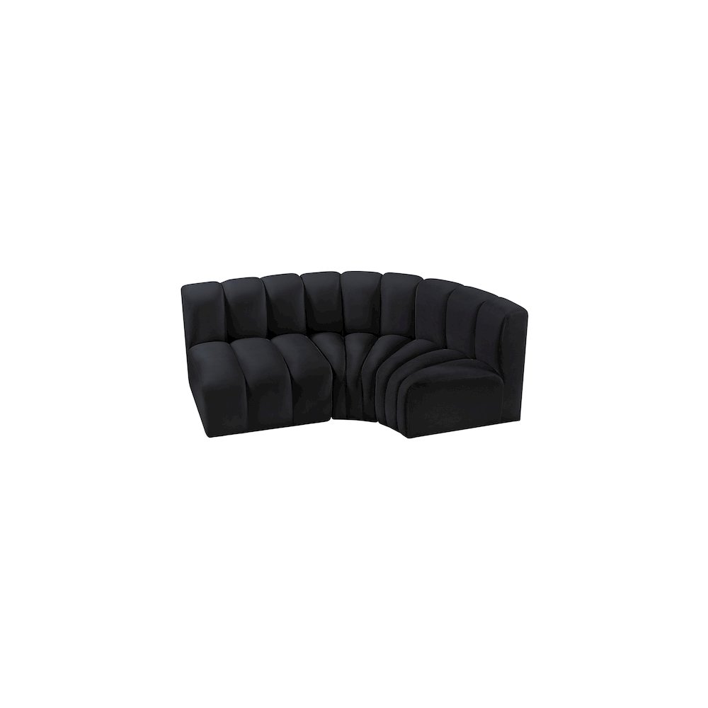 Arc Black Velvet Modular Sofa. Picture 4