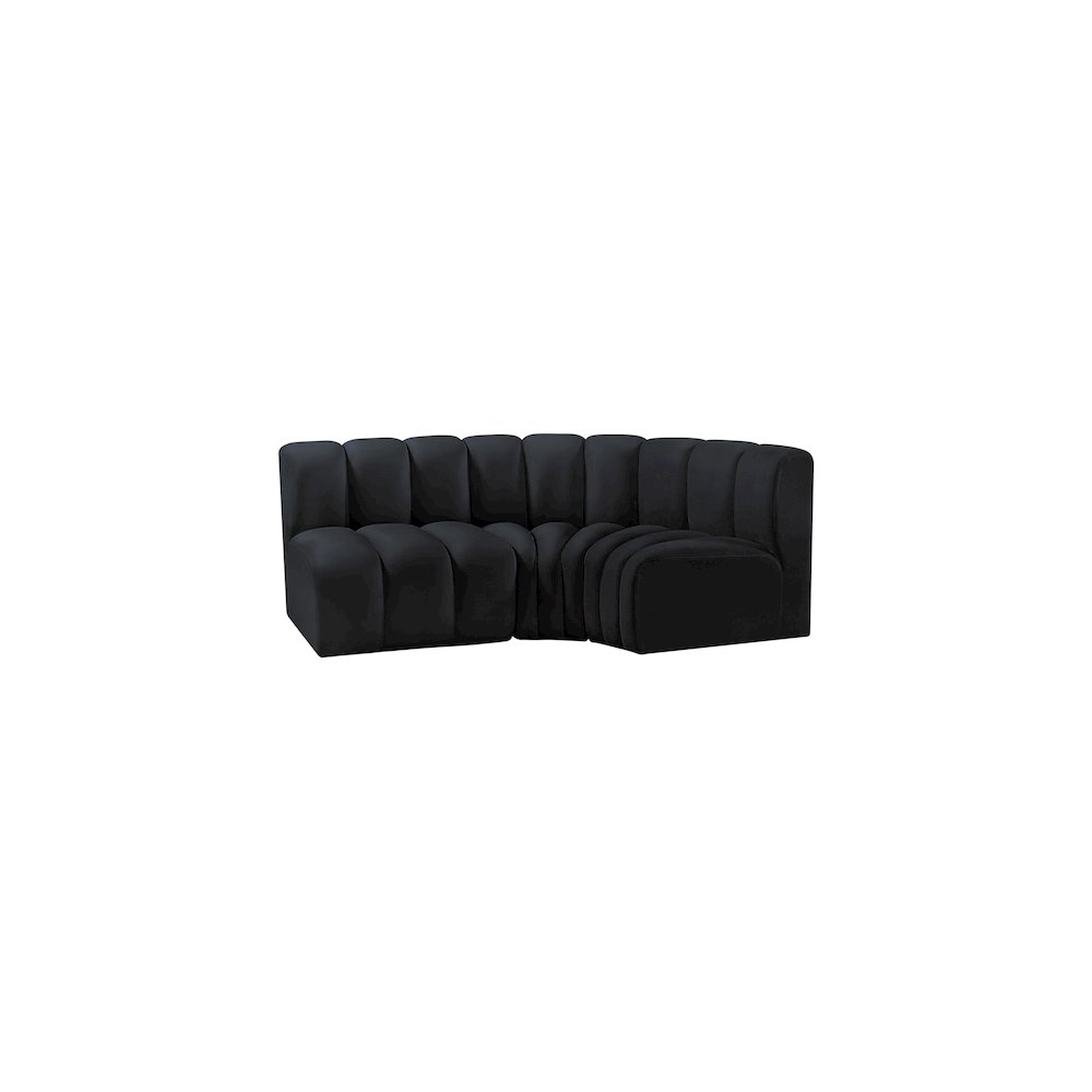 Arc Black Velvet Modular Sofa. Picture 5