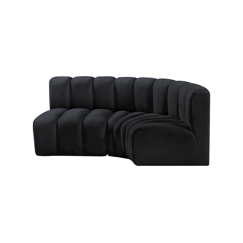 Arc Black Velvet Modular Sofa. Picture 6