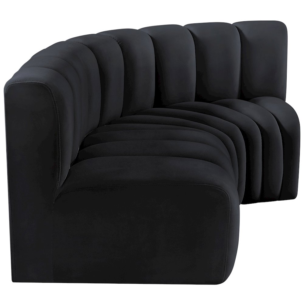 Arc Black Velvet Modular Sofa. Picture 7
