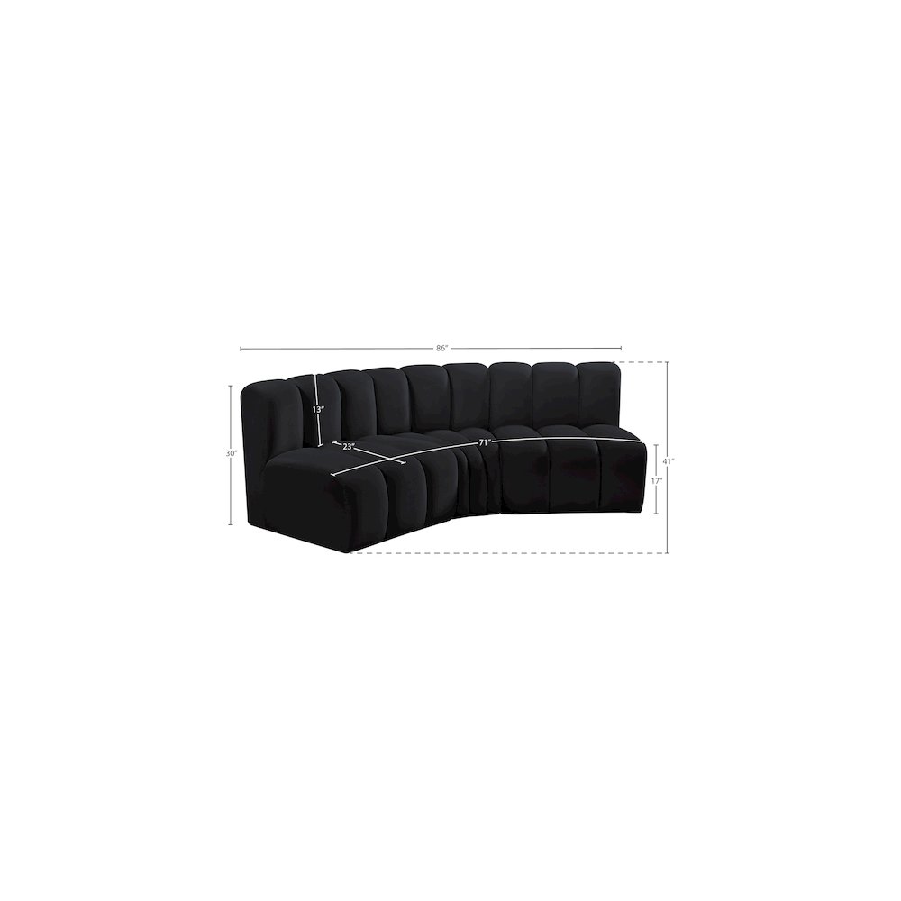 Arc Black Velvet Modular Sofa. Picture 9