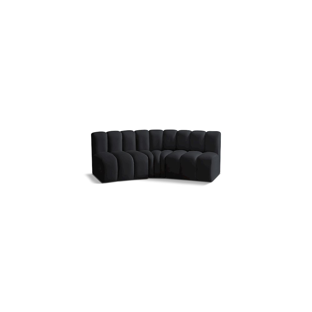 Arc Black Velvet Modular Sofa. Picture 1