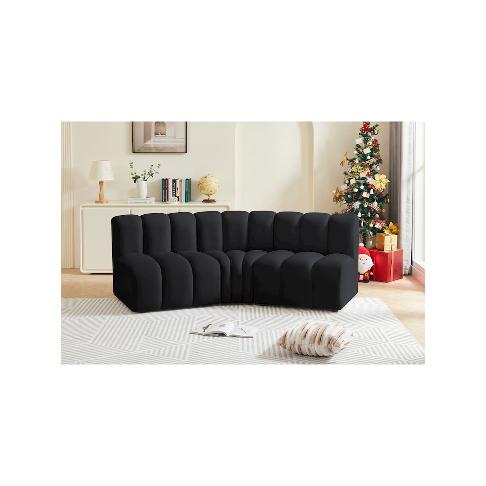 Arc Black Velvet Modular Sofa. Picture 2