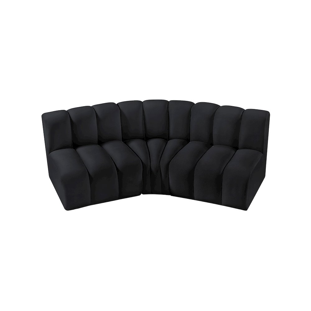 Arc Black Velvet Modular Sofa. Picture 4