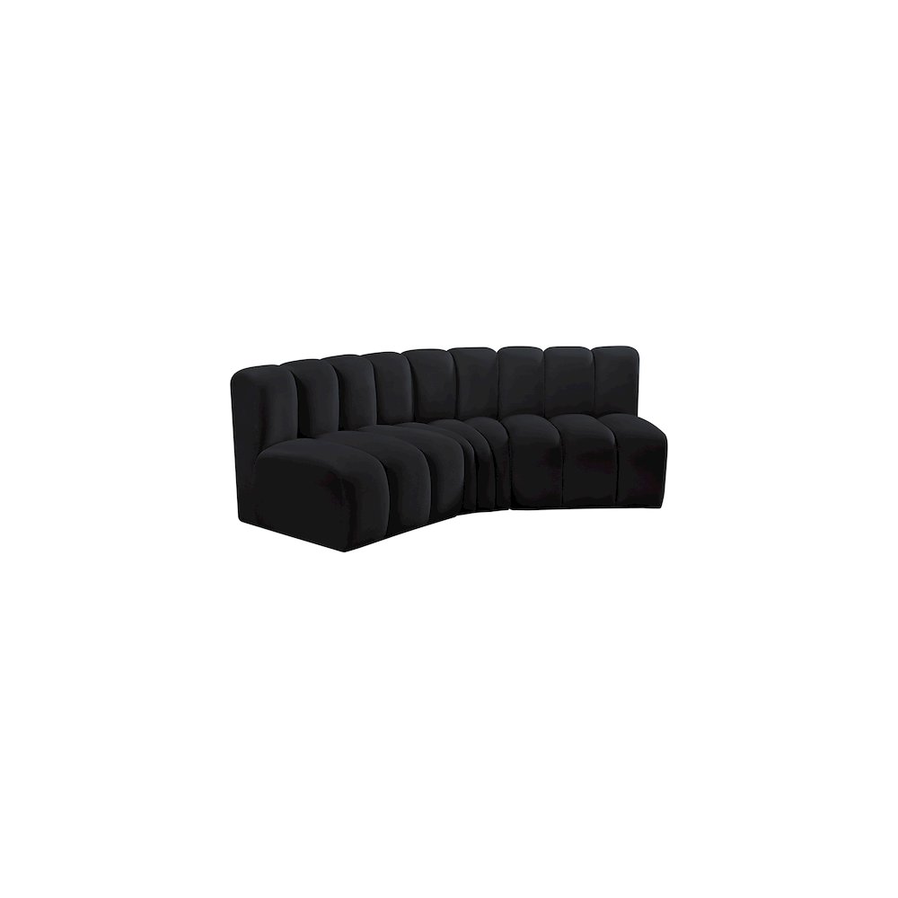 Arc Black Velvet Modular Sofa. Picture 5