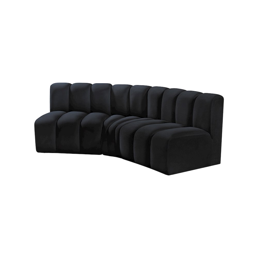 Arc Black Velvet Modular Sofa. Picture 6