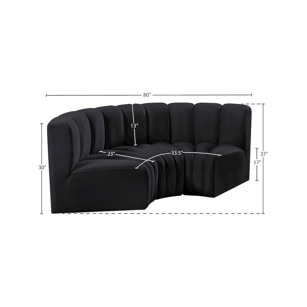 Arc Black Velvet Modular Sofa. Picture 8