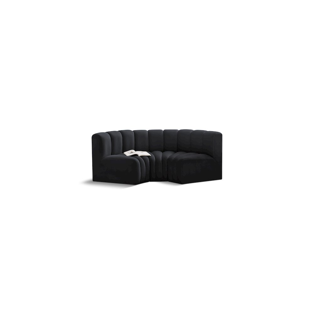 Arc Black Velvet Modular Sofa. Picture 1