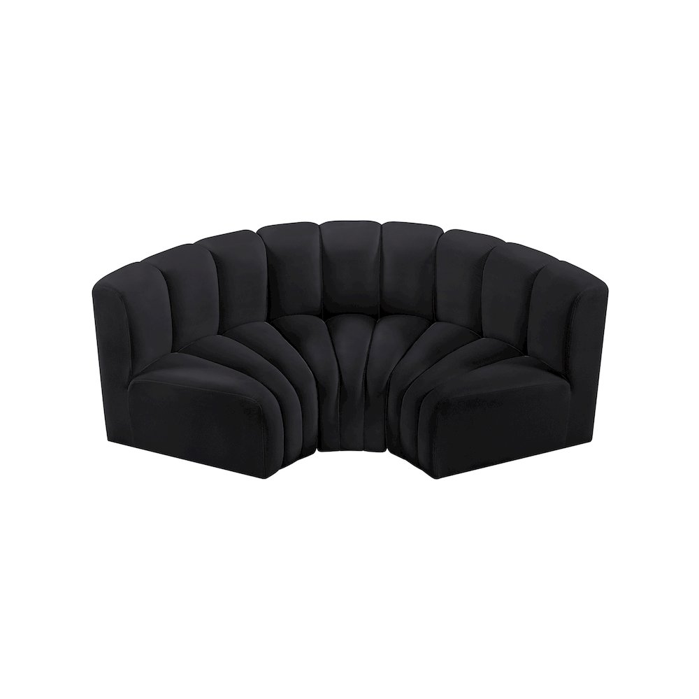 Arc Black Velvet Modular Sofa. Picture 4