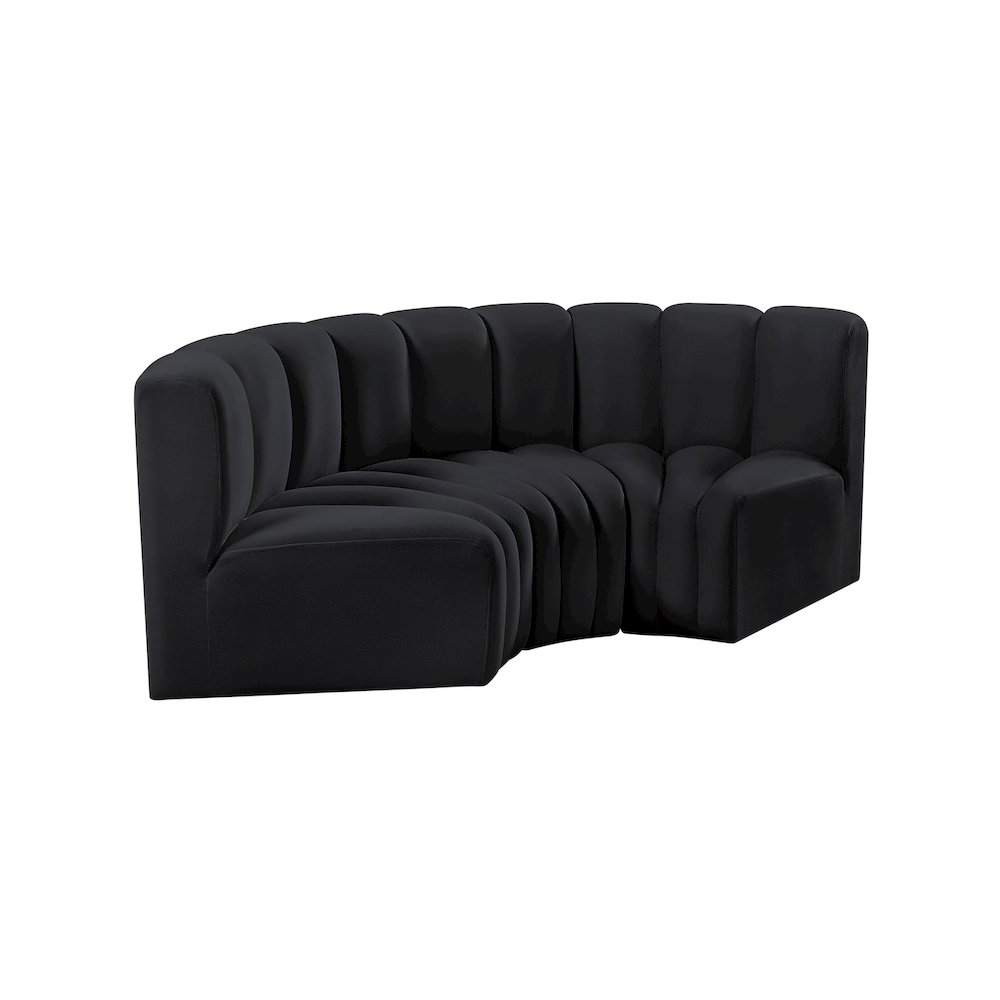 Arc Black Velvet Modular Sofa. Picture 5