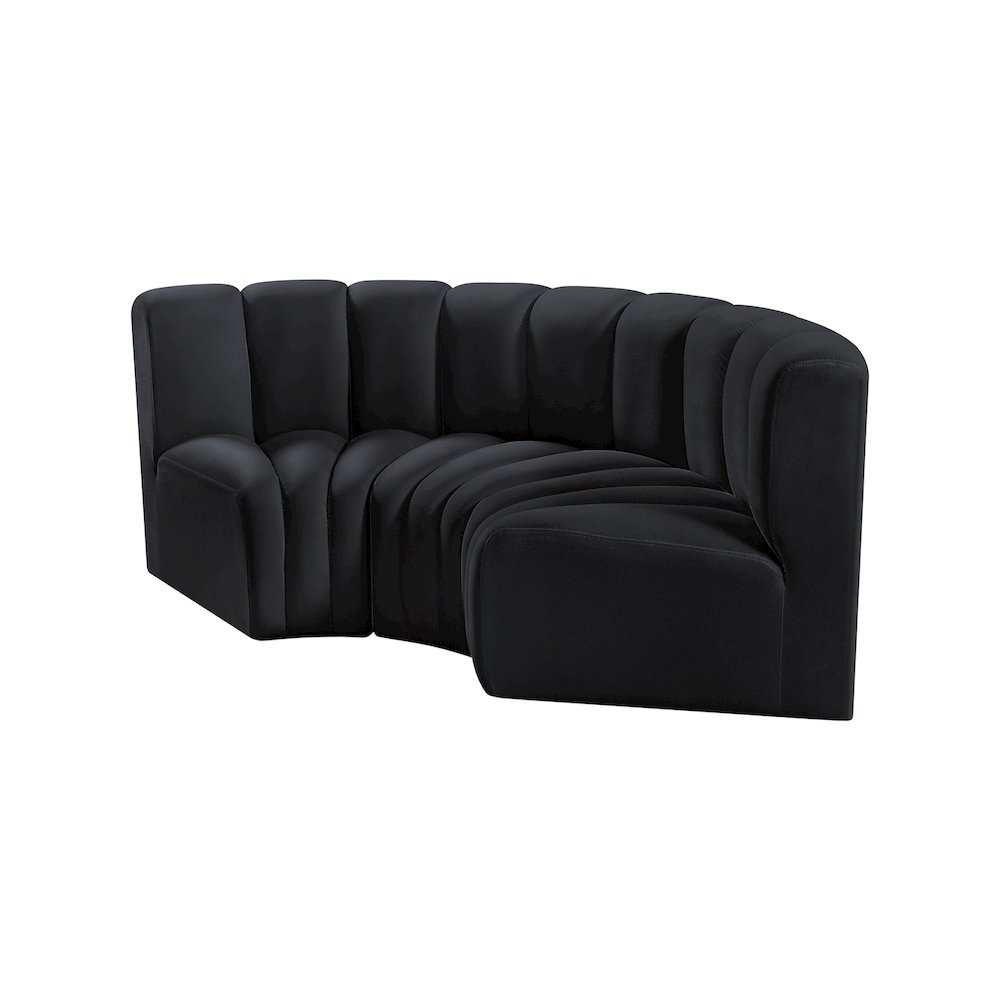 Arc Black Velvet Modular Sofa. Picture 6