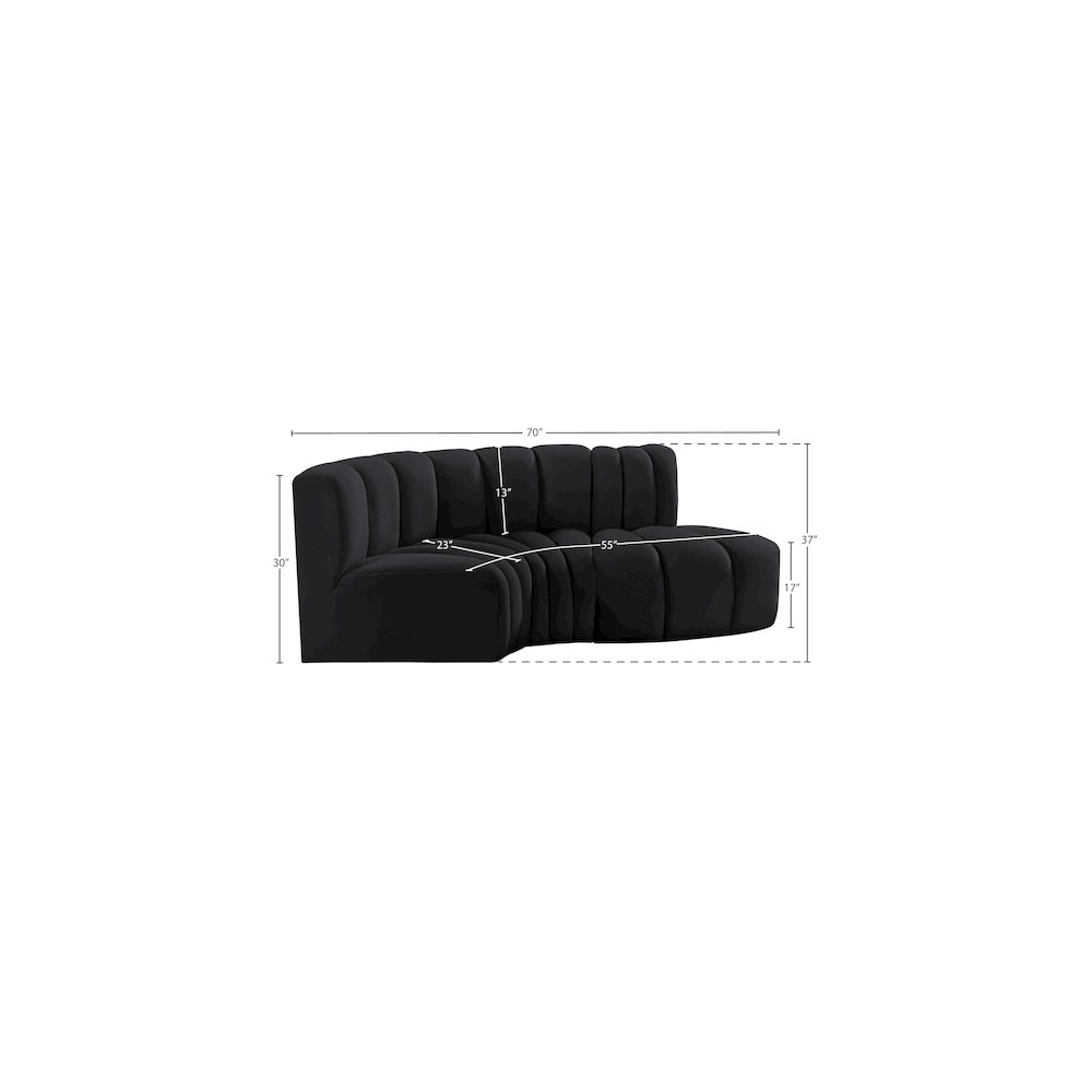 Arc Black Velvet Modular Sofa. Picture 9