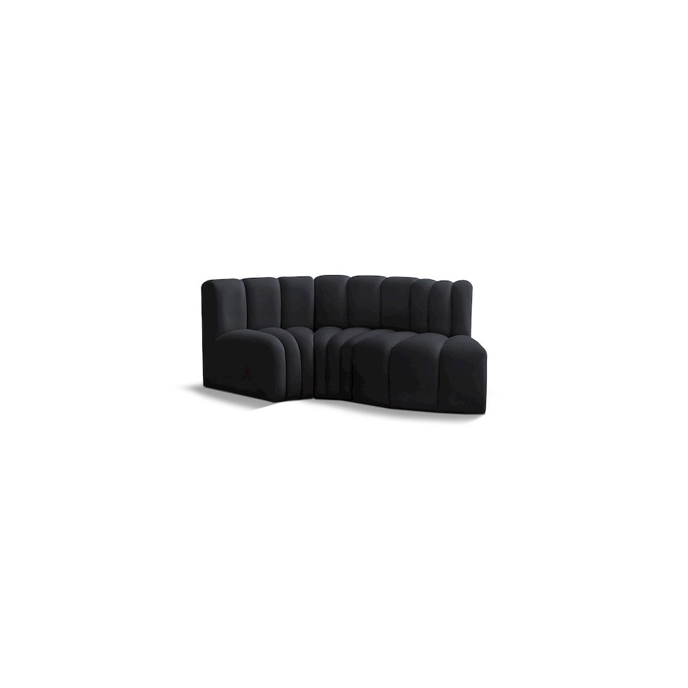 Arc Black Velvet Modular Sofa. Picture 1