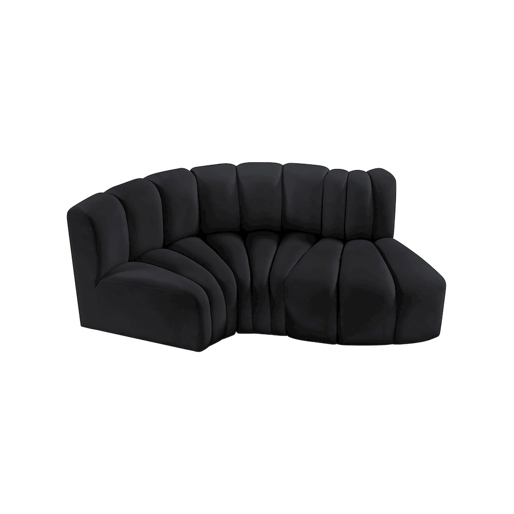Arc Black Velvet Modular Sofa. Picture 4