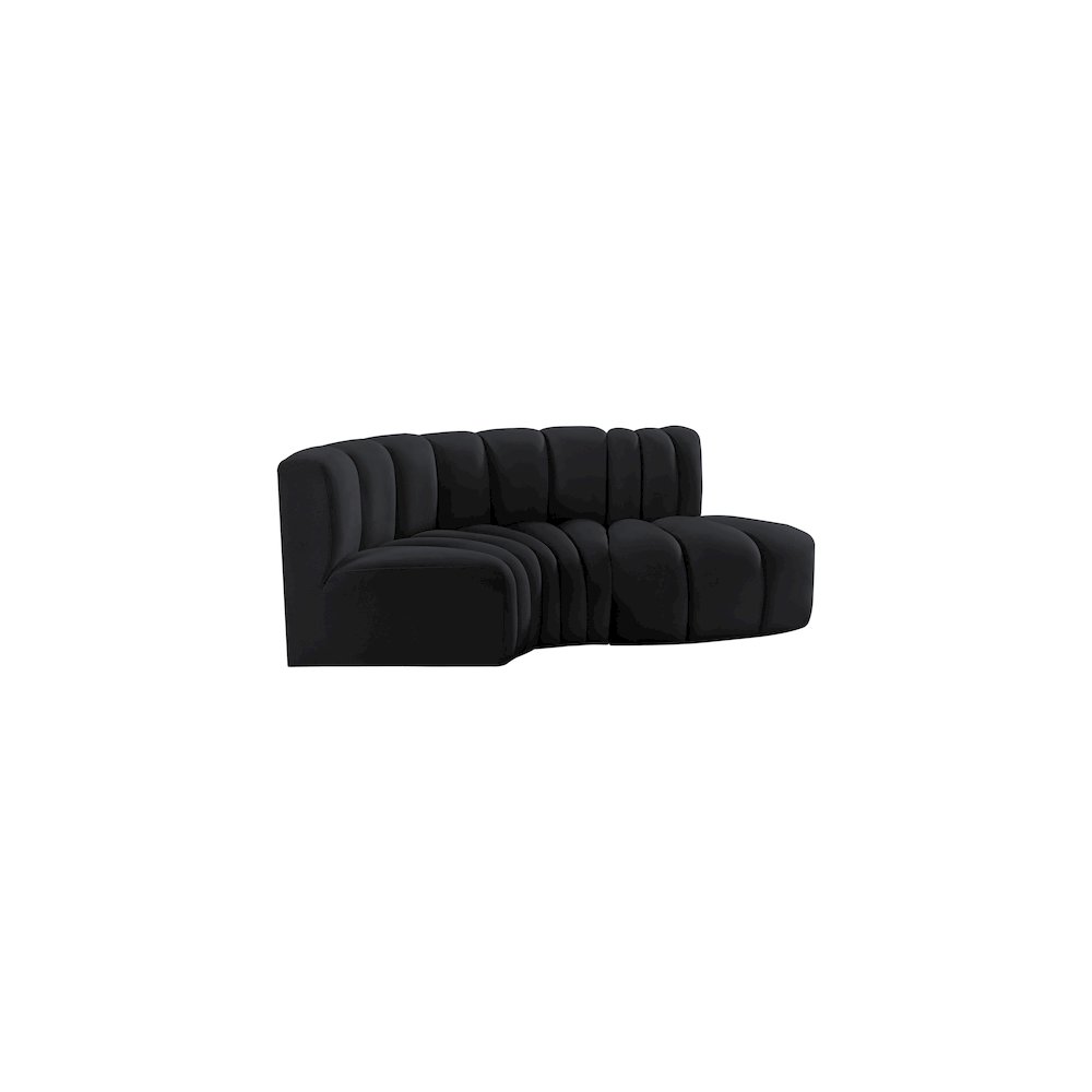 Arc Black Velvet Modular Sofa. Picture 5