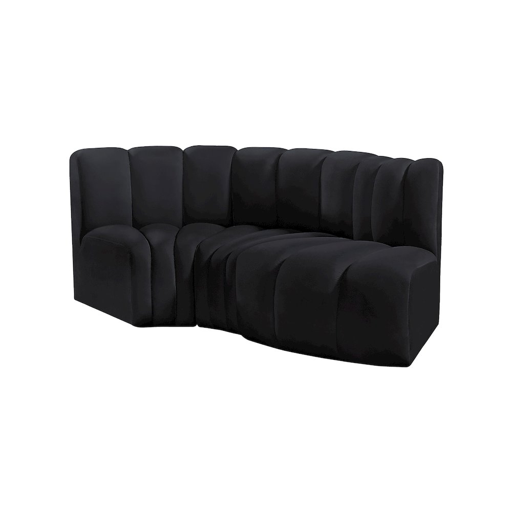 Arc Black Velvet Modular Sofa. Picture 6
